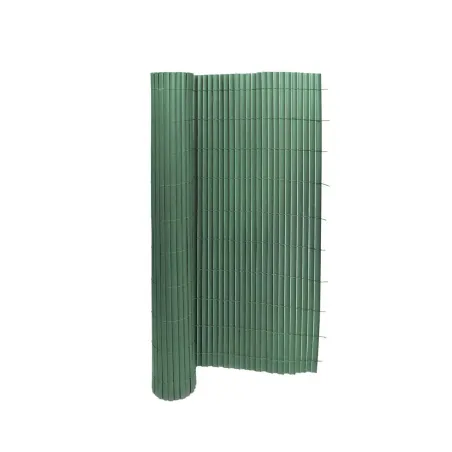 Canisse PVC occultant simple face 1x5m vert - Kit fixation inclus