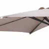Parasol de terrasse demi-rond taupe Ø 2,70 m avec manivelle - Toile polyester 160 g/m²