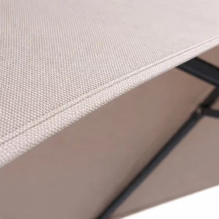 Parasol de terrasse demi-rond taupe Ø 2,70 m avec manivelle - Toile polyester 160 g/m²