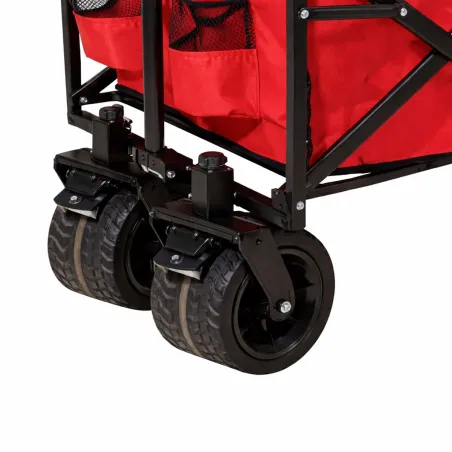 Chariot de transport pliable robuste 96x61x102 cm - Charge 80 kg - Roues freinables 7x4 pouces
