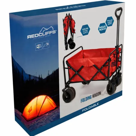 Chariot de transport pliable robuste 96x61x102 cm - Charge 80 kg - Roues freinables 7x4 pouces