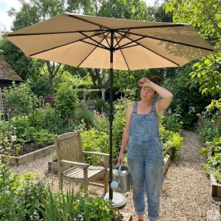 Parasol Rond Ø 2,70 m polyester 160 g/m² beige