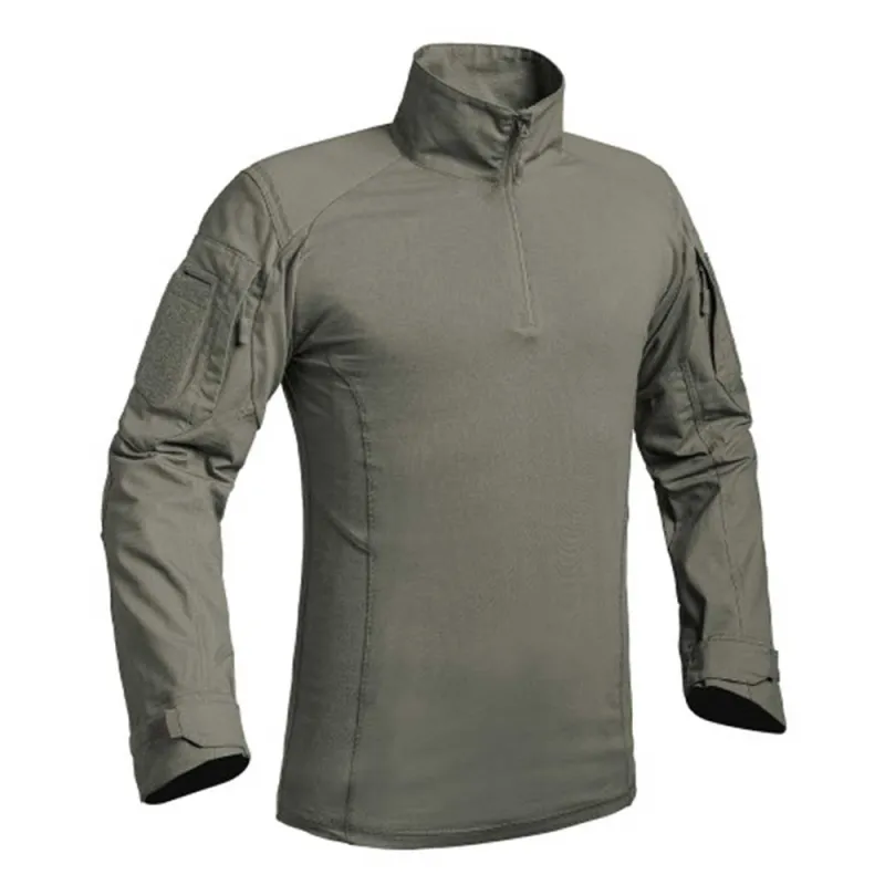 Chemise Ubas Fighter col montant zip coton polyester kaki M à 3XL