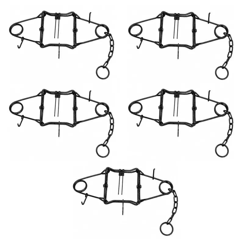 Lot de 5 Pièges en X Conibear double ressort acier zingué noir 25X25 cm homologué
