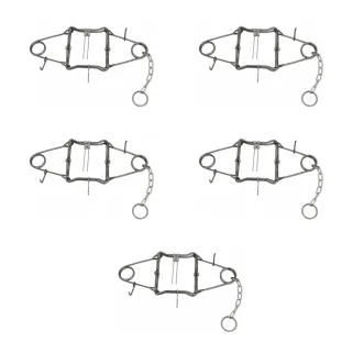 Lot de 5 pièges en X Conibear acier brut 18 X 18 cm PHE