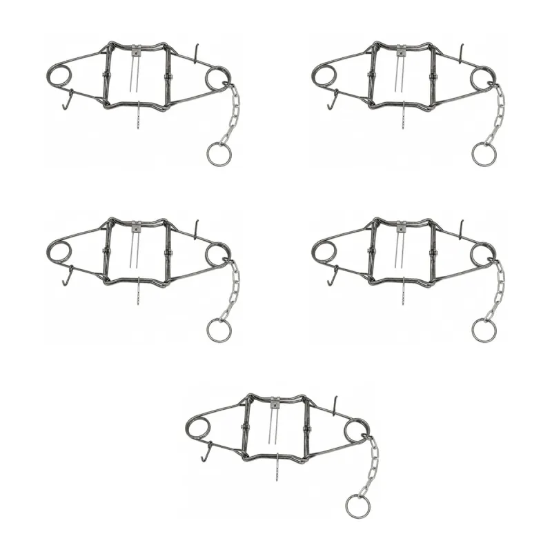 Lot de 5 pièges en X Conibear acier brut 18 X 18 cm PHE