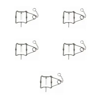 Lot de 5 pièges en X acier brut simple ressort 13 X 13 cm PHE