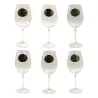 Verres à vin 360 ml décor étain relief de gibiers 6 pièces