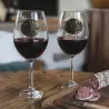 Verres à vin 360 ml décor étain relief de gibiers 6 pièces