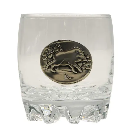 Verres à Whisky 30 cl décor étain relief de gibiers Lot de 6