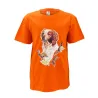 T-shirt enfant épagneul coton doux orange 6 à 12 ans
