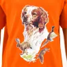 T-shirt enfant épagneul coton doux orange 6 à 12 ans