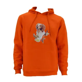 Sweat à capuche orange épagneul Bartavel®
