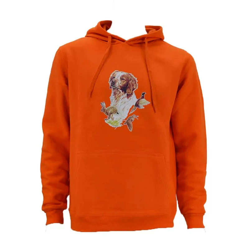 Sweat à capuche orange épagneul Bartavel®