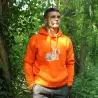 Sweat à capuche orange grands animaux Bartavel®