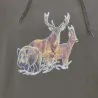 Sweat à capuche kaki grands animaux Bartavel®