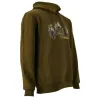Sweat à capuche 3 sangliers coton polyester kaki M à 3XL