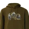 Sweat à capuche 3 sangliers coton polyester kaki M à 3XL