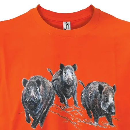 T-shirt orange sangliers Bartavel®