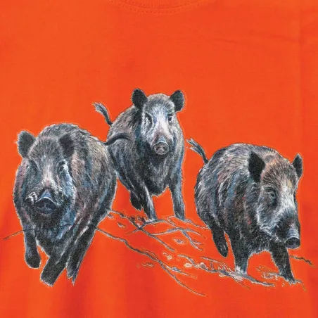 T-shirt orange sangliers Bartavel®