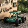 Tabouret de jardin à roulettes 49,5x43x30,5cm - Charge max 200kg