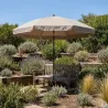 Parasol de jardin inclinable Ø 2 m taupe - Toile polyester 180 g/m² - Protection UPF 30+