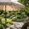 Parasol de jardin inclinable Ø 2 m taupe - Toile polyester 180 g/m² - Protection UPF 30+