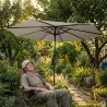 Parasol Rond Ø 2,70 m marron – Élégance et protection solaire pour vos espaces extérieurs.