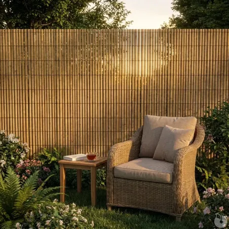 Canisse bambou fendu - Largeur 5 m sur hauteur 1,95 m occultation naturelle