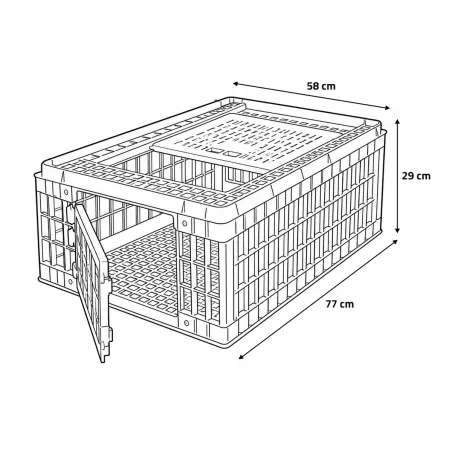 Cage transport démontable volatiles et rongeurs 77x58x29cm
