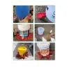 Lot de 5 abreuvoirs bol pour bidon en plastique rouge pour volailles