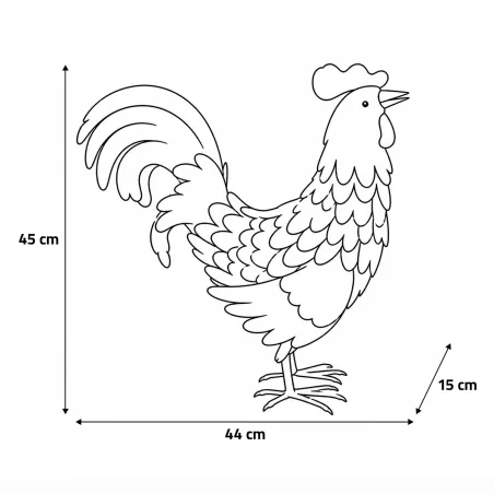 Décoration coq métal 44×15×45 cm – Jardin & extérieur