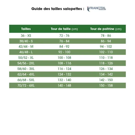Salopette de travail Francital Prior 240g 3 Poches Type A classe 1