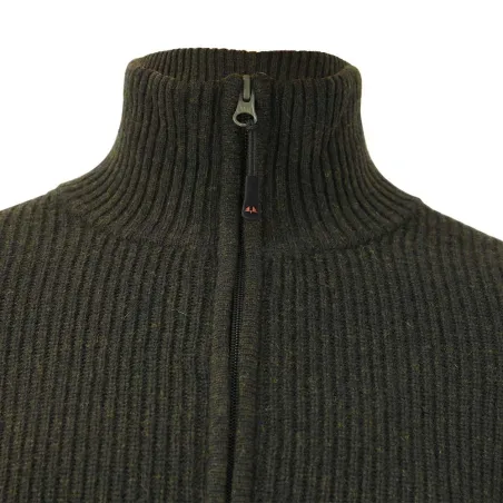 Gilet femme Shirley col montant laine vert loden XS à 3XL