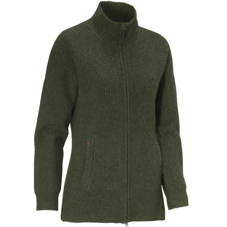 Gilet femme Shirley col montant laine vert loden XS à 3XL