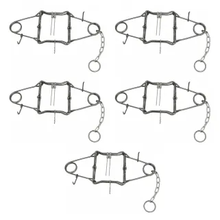 Lot de 5 pièges en X Conibear acier brut 25 x 25 cm Homologué PHE