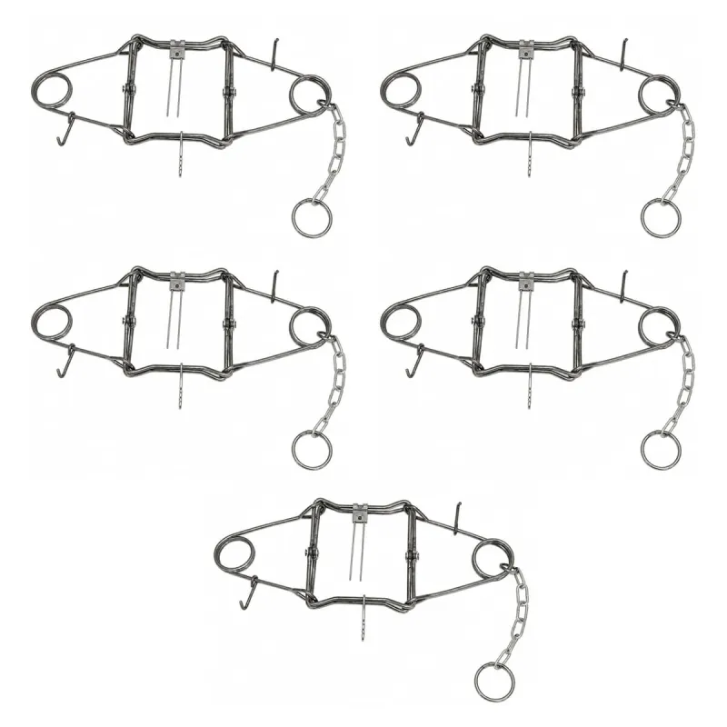 Lot de 5 pièges en X Conibear acier brut 25 x 25 cm Homologué PHE