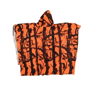Poncho imperméable polyester enduit orange taille unique