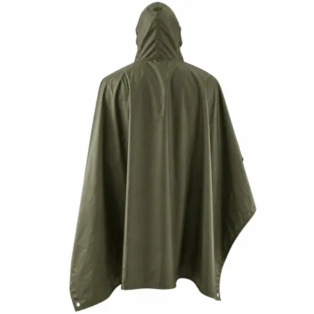 Poncho imperméable polyester enduit kaki taille unique