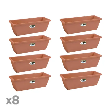 Lot de 8 Balconnières Elho® 70x16cm en terre cuite