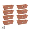 Lot de 8 Balconnières Elho® 70x16cm en terre cuite