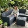 Ensemble mobilier de jardin Keter Claire 1 canapé + 1 table basse gris