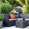 Ensemble mobilier de jardin Keter Claire 1 canapé + 1 table basse gris