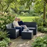 Ensemble mobilier de jardin Keter Claire 1 canapé + 1 table basse gris