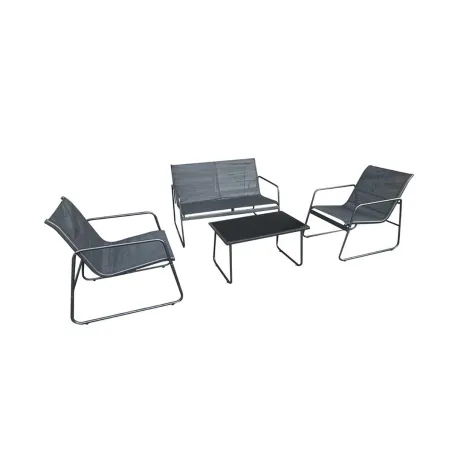 Ensemble Relax Salon de Jardin 4 Pièces en Acier et Textilène