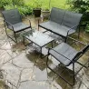 Ensemble Relax Salon de Jardin 4 Pièces en Acier et Textilène