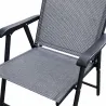Ensemble Apéro 5 Pièces - Table + 4 Chaises Pliables en Acier et Textilène