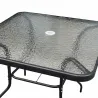 Ensemble Apéro 5 Pièces - Table + 4 Chaises Pliables en Acier et Textilène