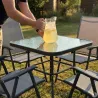 Ensemble Apéro 5 Pièces - Table + 4 Chaises Pliables en Acier et Textilène