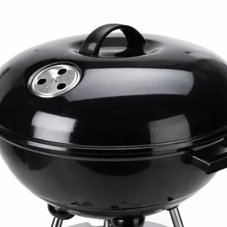 Barbecue mobile Ø46 cm avec roues - Grille chromée et bol émaillé